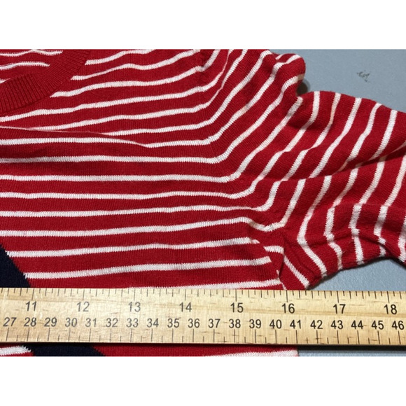 Talbots Sweater Size Small Red Striped - Picture 5 of 8
